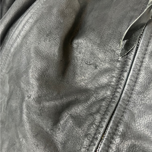 Vintage Levi Strauss Black Genuine Leather Bomber Jacket XXL - Picture 6 of 7